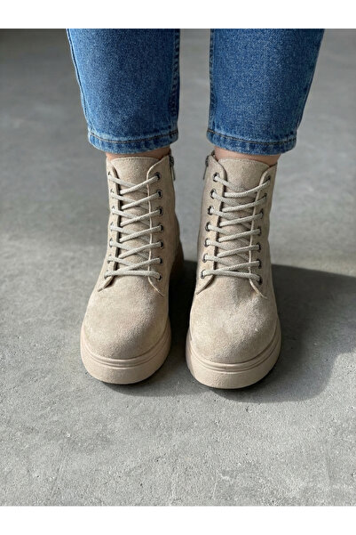 I Love Shoes Γυναικείες μπότες Voltera Μπεζ Καστόρι