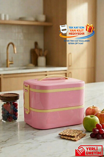 GUGGA Tier - 2 Katlı Çelik Hazneli Sızdırmaz Kapaklı Lunchbox 1000 ml
