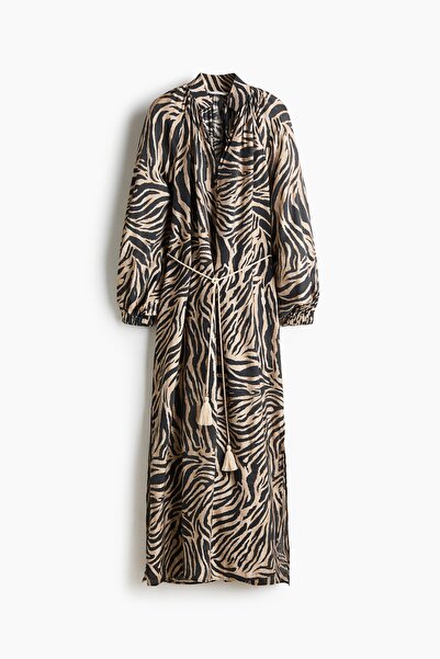 H&M Kuşaklı Oversize Elbise
