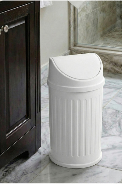 GörSeç 12 Litre Sallanır Kapaklı Çöp Kovası Beyaz Banyo ve Mutfak Çöp Kutusu ...