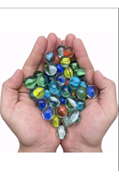 İRHANLAR 100 Adet Misket Gülle Bilye Oyuncak Eski Nostaljik Cam Hediyelik Eği...