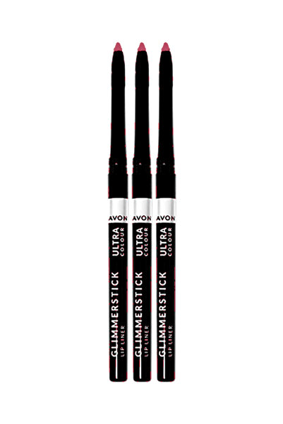 AVON Set of 3 Glimmerstick Lip Liner, Pink Cashmere