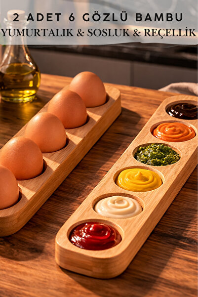 Penthouse Bamboo Egg Cups Set of 6 |   Sauce Bowl & Jam Bowl Set (2-Piece) | ...