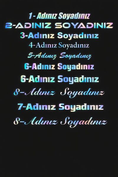 ozzi reklam Ad Soyad Araç Sticker-İsim Soyisim Araba Yazısı-Araç Sticker-Ön C...