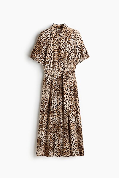 H&M Kuşaklı Gömlek Elbise