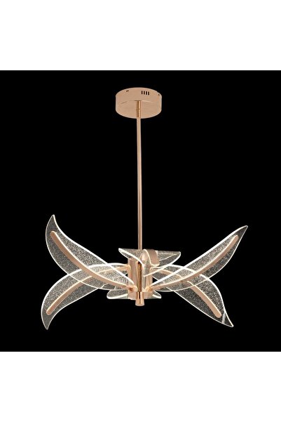 Avonni 55000-6S Sarı Kaplama Klasik Avize LED Metal Pleksi H: 35 cm, Ø: 70 cm