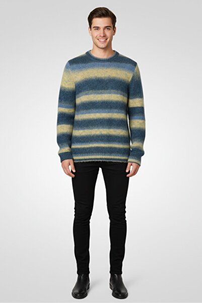 SANDRO Men Crew Neck Knitted Sweater, Multicolor