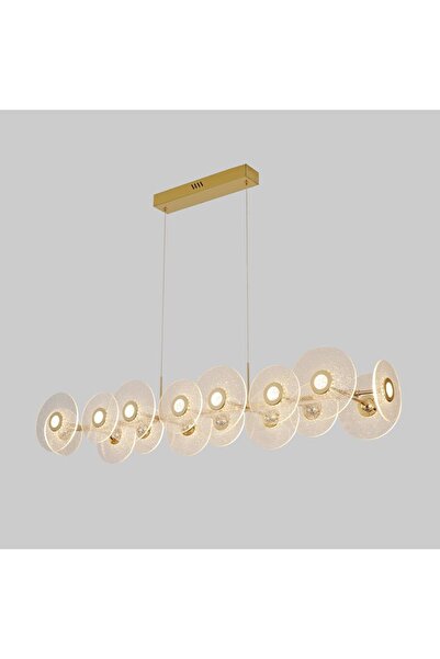 Avonni 55003-16S Sarı Kaplama Klasik Avize LED Metal Pleksi H: 100 cm, WxD: 1...