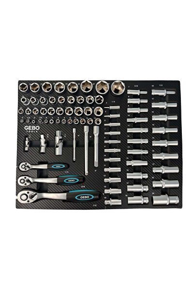 GEBOTOOLS BOX MODULE TUBULAR AND RATCHET WRENCHES 81 PIECES GEBO TOOLS