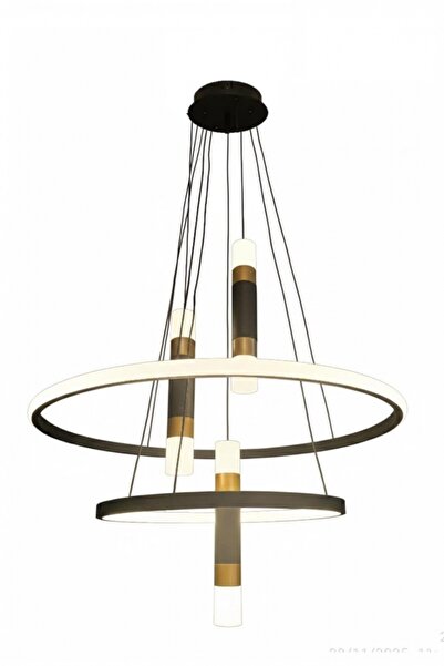 Avonni 7031-ML40046-58W Siyah Boya Modern Avize LED Metal H: 100 cm, Ø: 55 cm