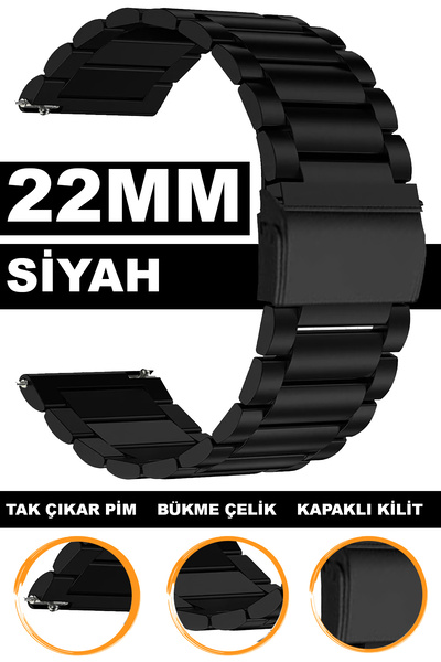 COBRA Mi Watch S1-S2 Round Case Compatible 22mm Metal Watch Band M17Pd2-22Mm