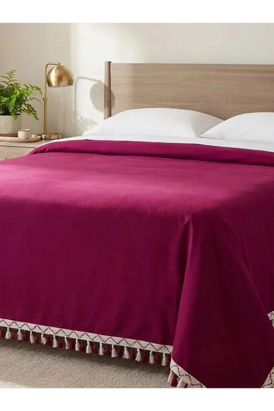 NDC HOME مفرش سرير مفرد 160 × 230 سم - أحمر داكن