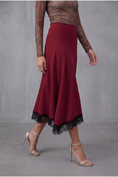 KENZA'A TRİKO Δαντελένια φούστα με φερμουάρ στη μέση