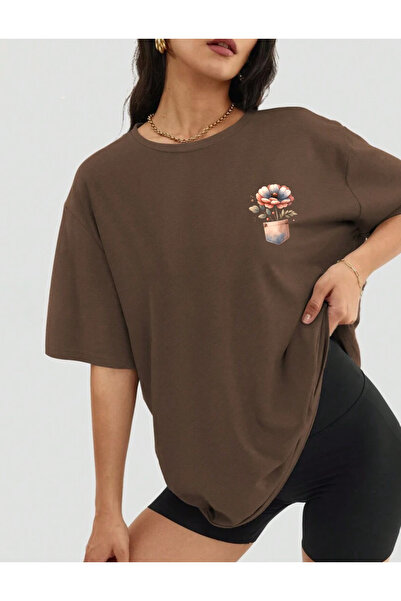 SUNFREE Tricou de damă din bumbac, cu mânecă scurtă, cu decolteu rotund, impr...