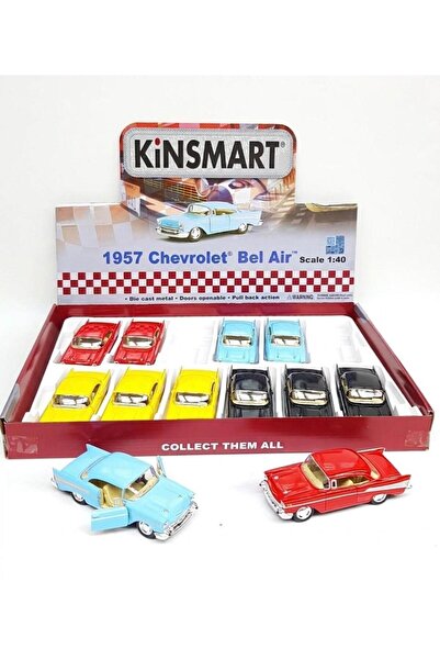 Kinsmart 12 قطعة من سيارات شيفروليه بيل إير موديل 1957 بمقياس 1:40 - نموذج سي...