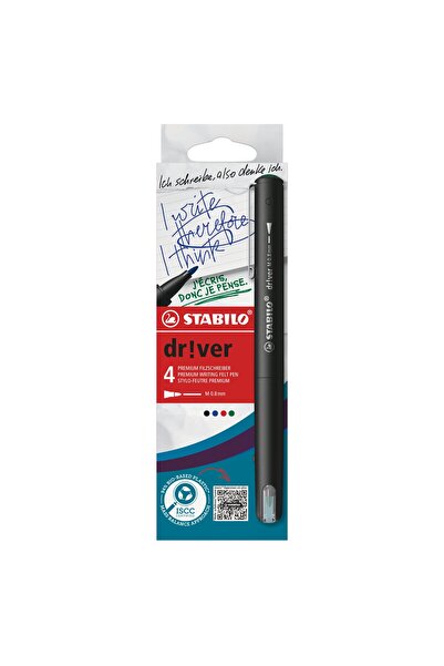 Stabilo Dr!Ver (m) 4-Pack 0.8mm Felt Tip Technical Drawing Pen