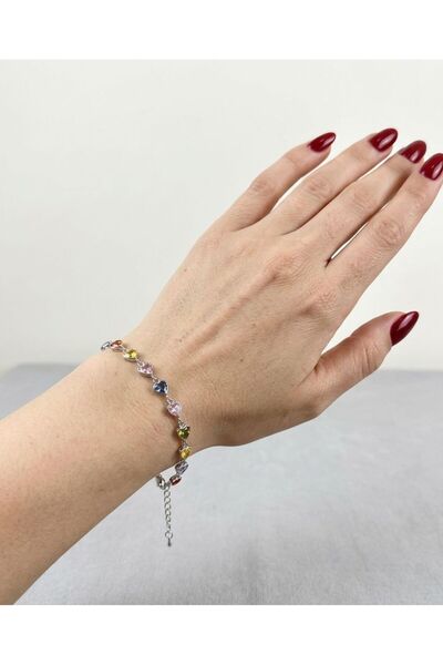 Mutenaura Colorful Stone Princess Bracelet Stainless Steel