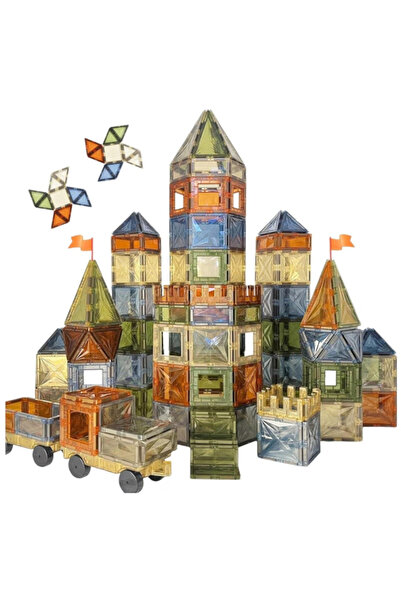 ONSHINE Set de construcție cu plăci magnetice Magnetic Tiles 100 de piese