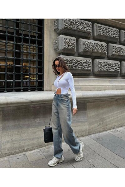 yesmoda Beli Buckle Balloon Jean Light Brown Tint 27