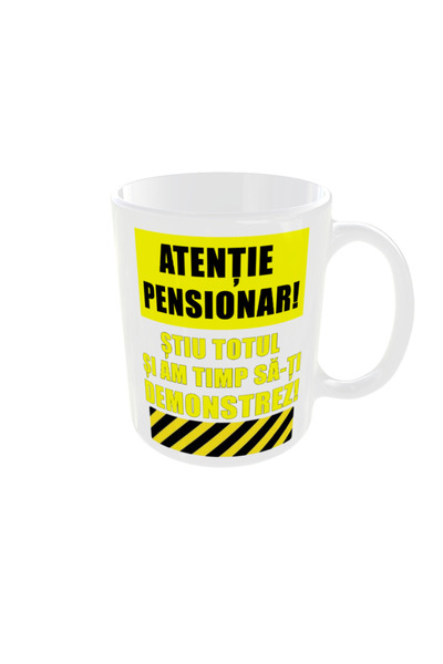 OEM Personalized mug, attention pensioner, 350ml – the ideal gift for any occ...