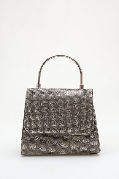 FEMME Platinum Color Stone Evening Bag – Stylish Evening Bag with Metal Handl...