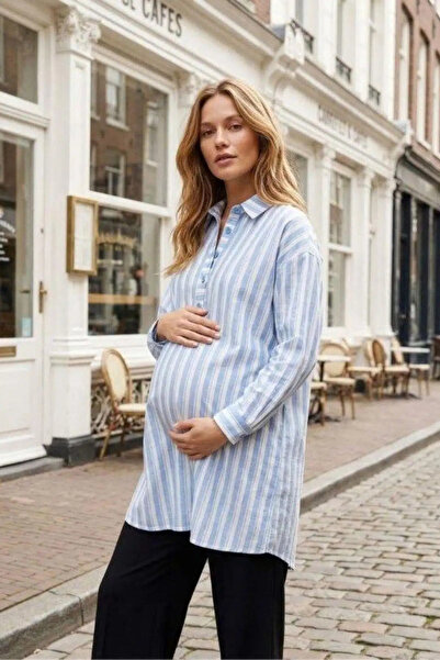 LİYACA Ριγέ τουνίκ εγκυμοσύνης