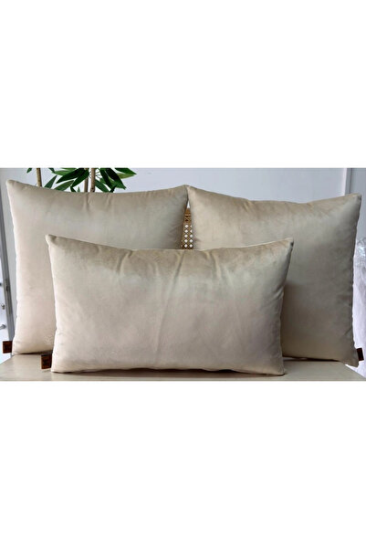 Elanora Home غطاء وسادة مزخرف، قماش مخمل عالي الجودة، طقم من 3 قطع