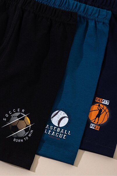 BAYKAR Erkek Çocuk Pamuklu Baskılı Rahat Kesim Likralı Boxer 3'lü Paket 3934 ...