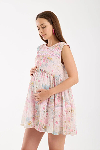 LİYACA Floral Patterned Maternity Blouse