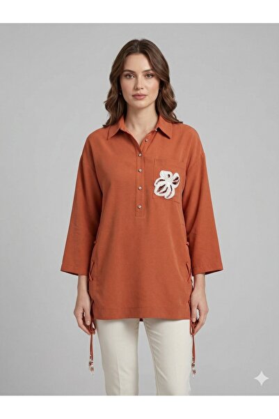 Kayra Tunica cu detaliu floral brodat manual 81050