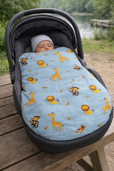 KAİBAL Muslin Baby Blanket Set 120X120 and 70X70, 2 Pieces, 100% Cotton