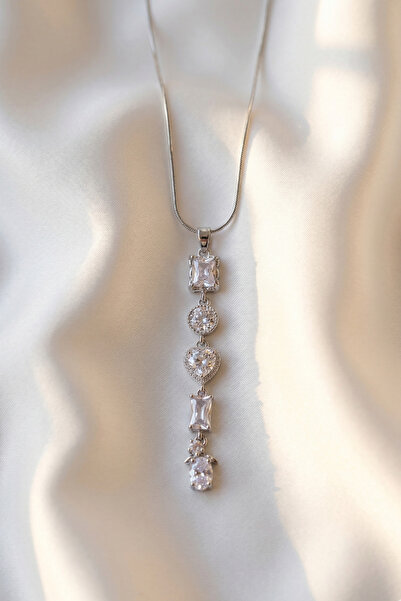 Elifsu Jewelry Premium Zircon Stone Steel Y Necklace Special Day Stylish Design