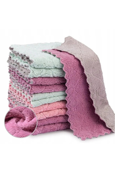 zola Set 10 lavete din microfibra, uscare rapida, 23 x 23 cm, mov
