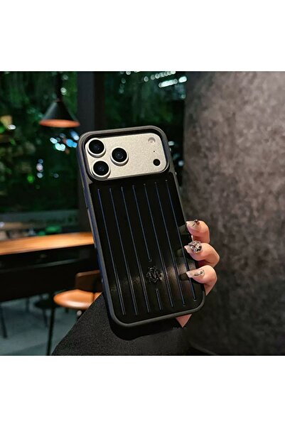 HYPERSOFT iPhone 17 (6.3 Inch) Compatible Striped Suitcase Patterned Aluminum...