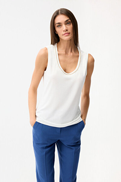 Love My Body Yakası Taşlı Atlet