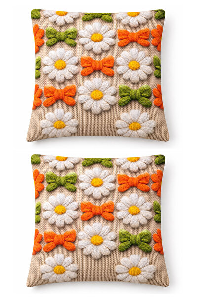 Bumedo Decorative Floral Patterned Cushion Cover 42X42 cm |   3D Digital Prin...