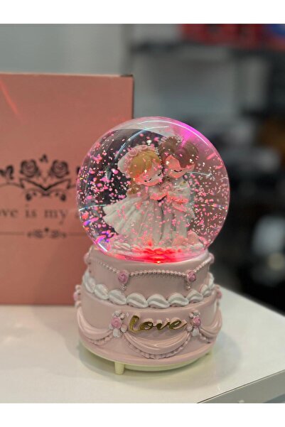 Liya's Gift Müzikli Işıklı Kar Atan Kar Küresi Gelin ve Damat