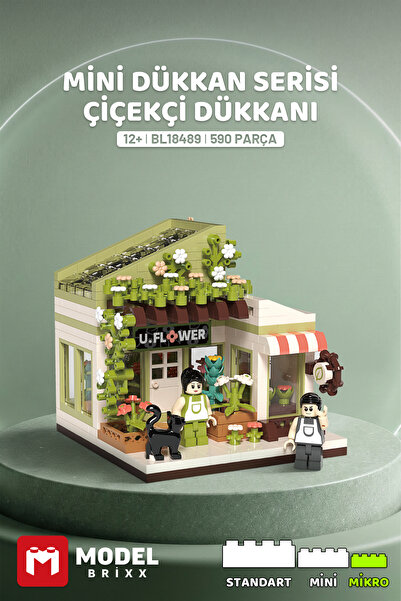 ModelBrixx Balody Mini Dükkan Serisi Çiçekçi Dükkanı Yapı Bloğu Seti 590 Parça