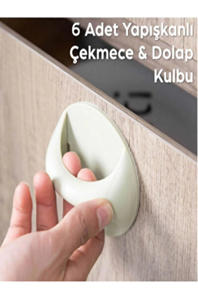 deryora 6 Adet Kendinden Yapışkanlı Anında Dolap Çekmece Kolu