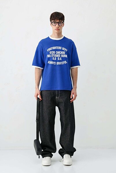 VAMOSCLO Printed Crew Neck Oversize T-Shirt Saks