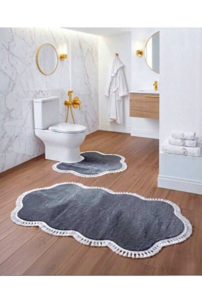 DAHABELLA LUXE HOME طقم سجادة حمام من طراز بولوت مكون من قطعتين - طقم حمام نا...