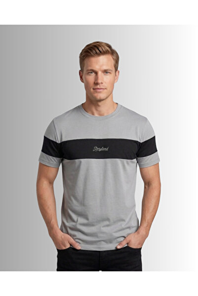 Man Klas Men's T-Shirt Fragmented Pattern Crew Neck Regular Fit T-Shirt Men's...