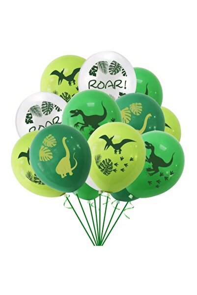 OEM Latex Balloons Set 14 Pcs, Dinosaur Print, 30 Cm, Kids Party Decoration
