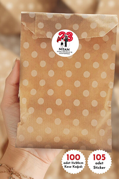Bimotif 23 April Special Gift Package Set, 100 Pieces of Paper Bags (11X20 cm...