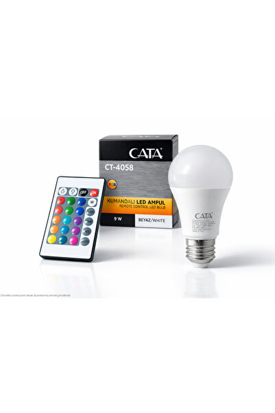 Cata CT-4058 Uzaktan Kumandalı RGB LED Ampul 9W E27, Renk Değiştiren