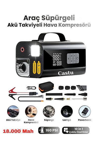 JUMP STARTER 18000 MAH SÜPÜRGELİ ARAÇ TAKVİYE VE TEKER ŞİŞİRME