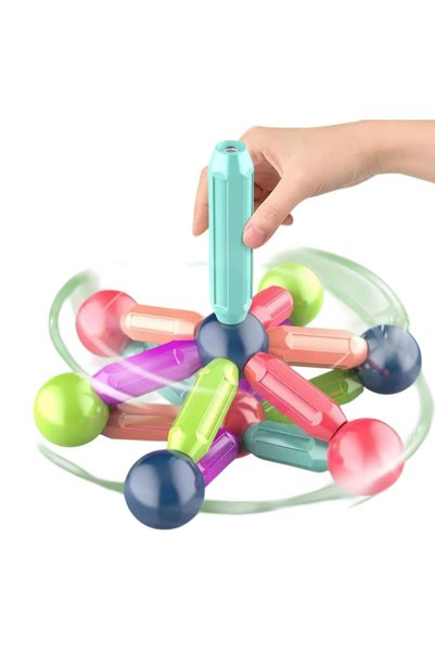 OEM Set magnetic de construcție Magic Stick – 42 piese, bile și tije magnetice, joc educativ