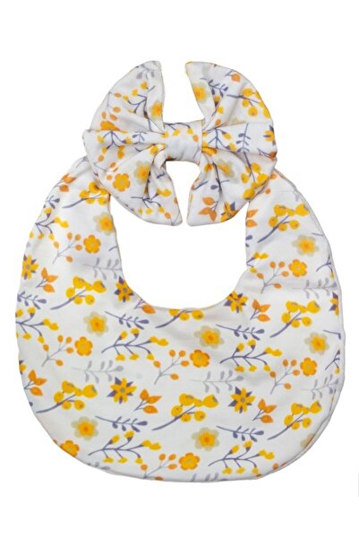 Bambimici - Luna Ribbon Headband & Baby Bib Set - Floral Yellow