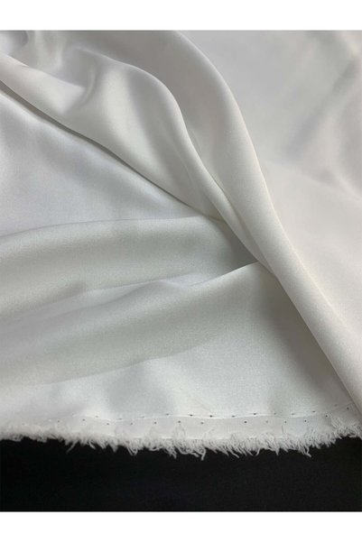 Yiğit Kumaş White Acetate Satin Fabric - Silky Textured and Flowing