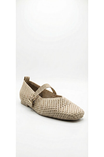 Ustalar Ayakkabı Çanta Beige Women's Ballerinas 319.128-454